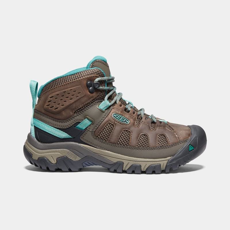 Keen Targhee Vent Mid Womens Hiking Boots Brown/Turquoise NZ Sale (8029-RBFZH)